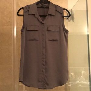 Banana republic grey sleeveless blouse